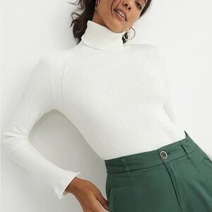 NWT Maeve by Anthropologie Ivory Ribbed Knit Sweater XL